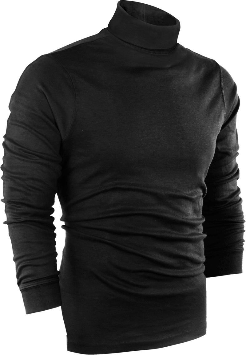Utopia Wear Turtleneck Men Slim Fit UPF 50+ Lightweight Pullover Sweater Long Sleeves Top, Small, Black - Image 1